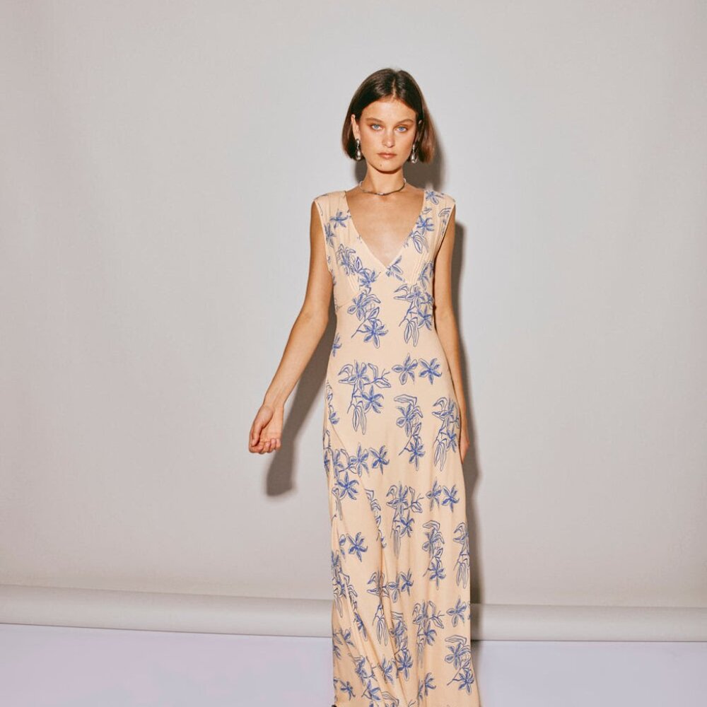 VRG GRL Sunlit Isle Bias Cut Maxi Dress Iris, 8